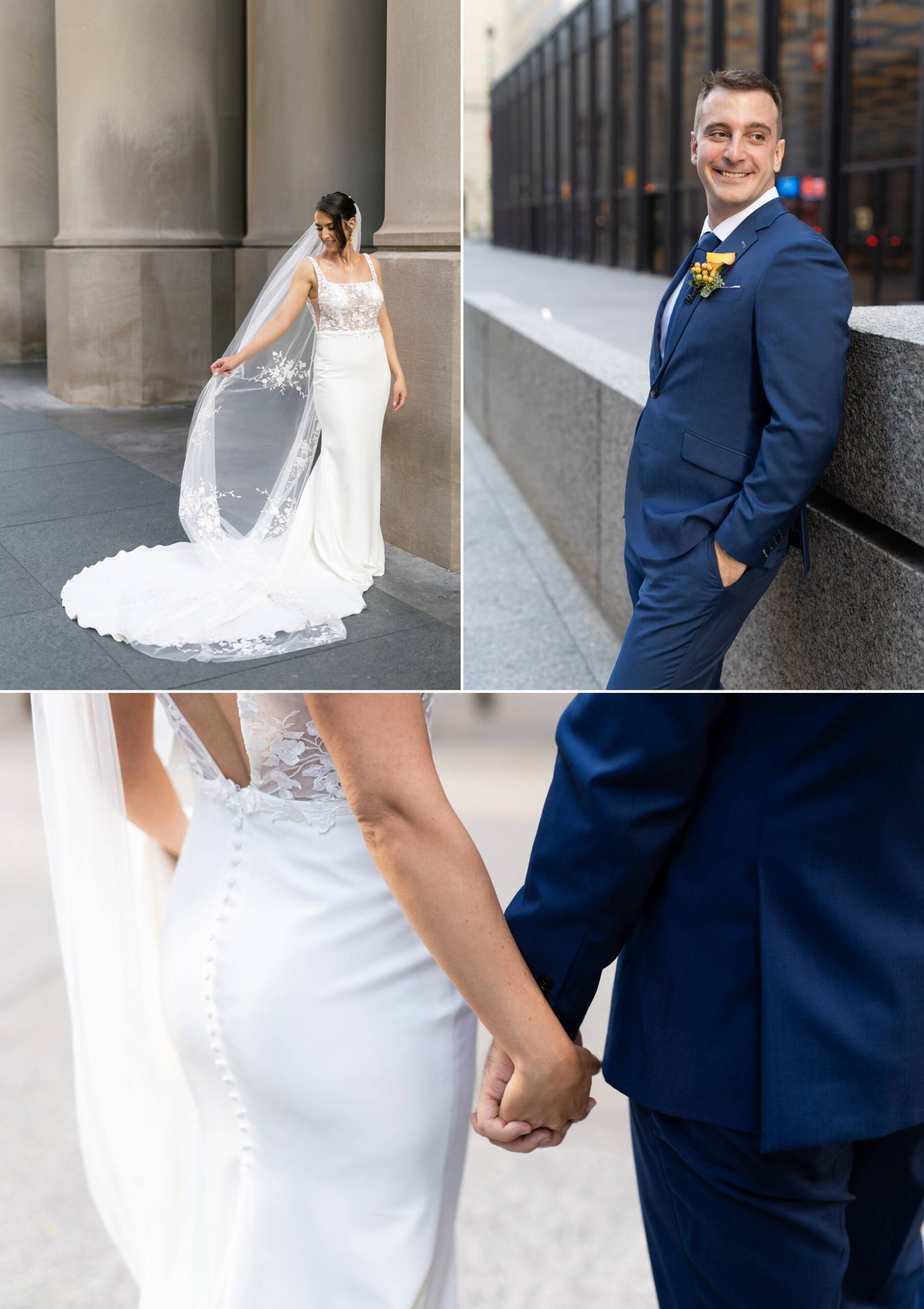 Cathedral Veil, Bride and Groom, Toronto