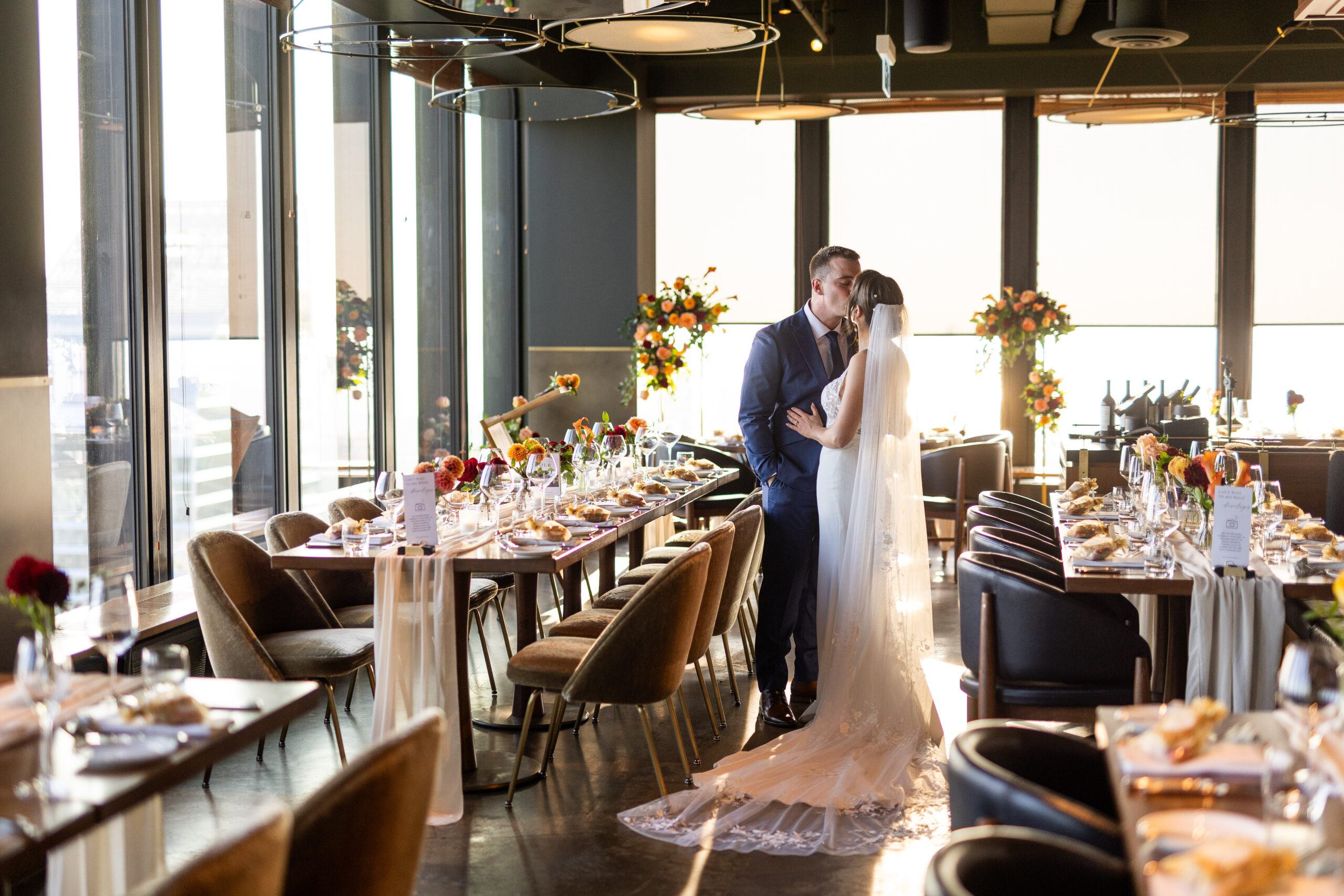 Canoe Restsurant Decor Details, Wedding, Bride and Groom