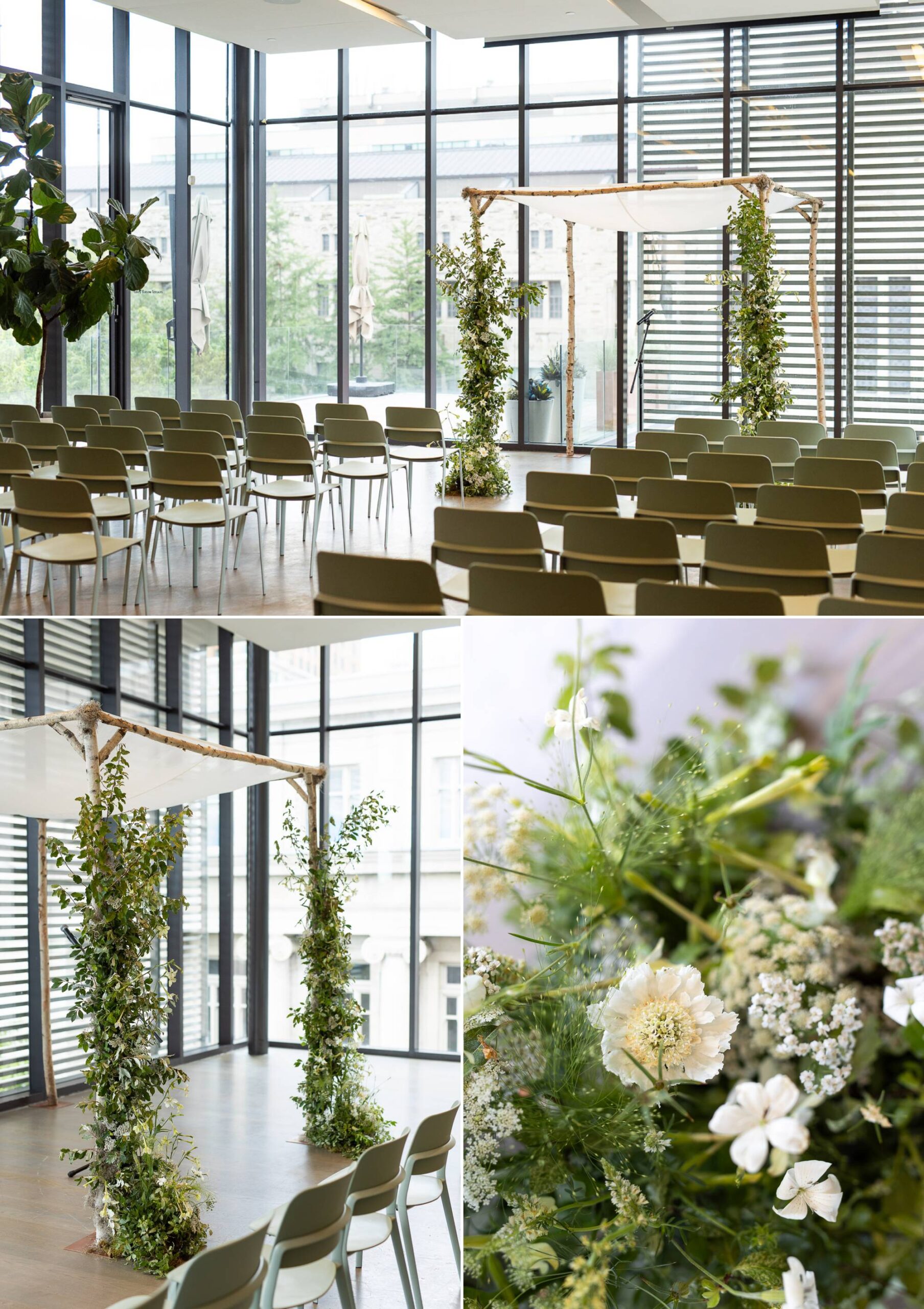 Ceremony decor, Gardiner Museum, Toronto Jewish Wedding, Zsuzsi Pal Photography