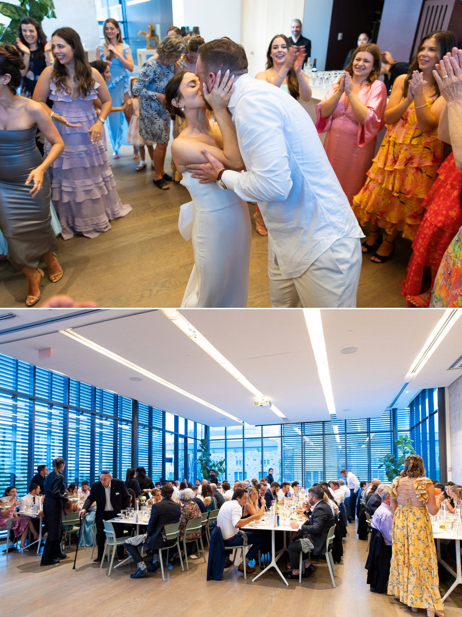 Bride Groom Kiss, Reception, Zsuzsi Pal Photography, Jewish Wedding, Gardiner Museum, Toronto